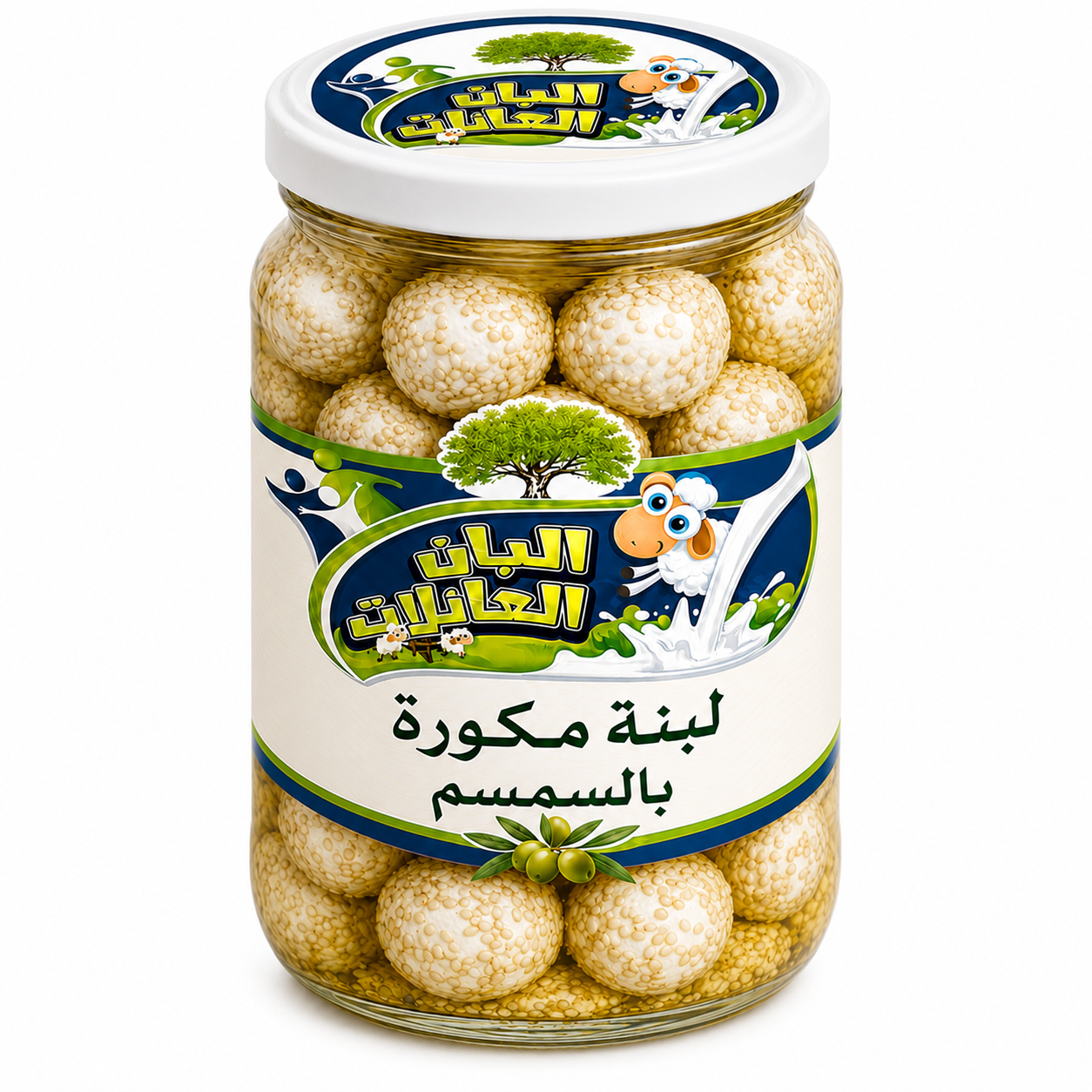لبنة مكورة بالسمسم